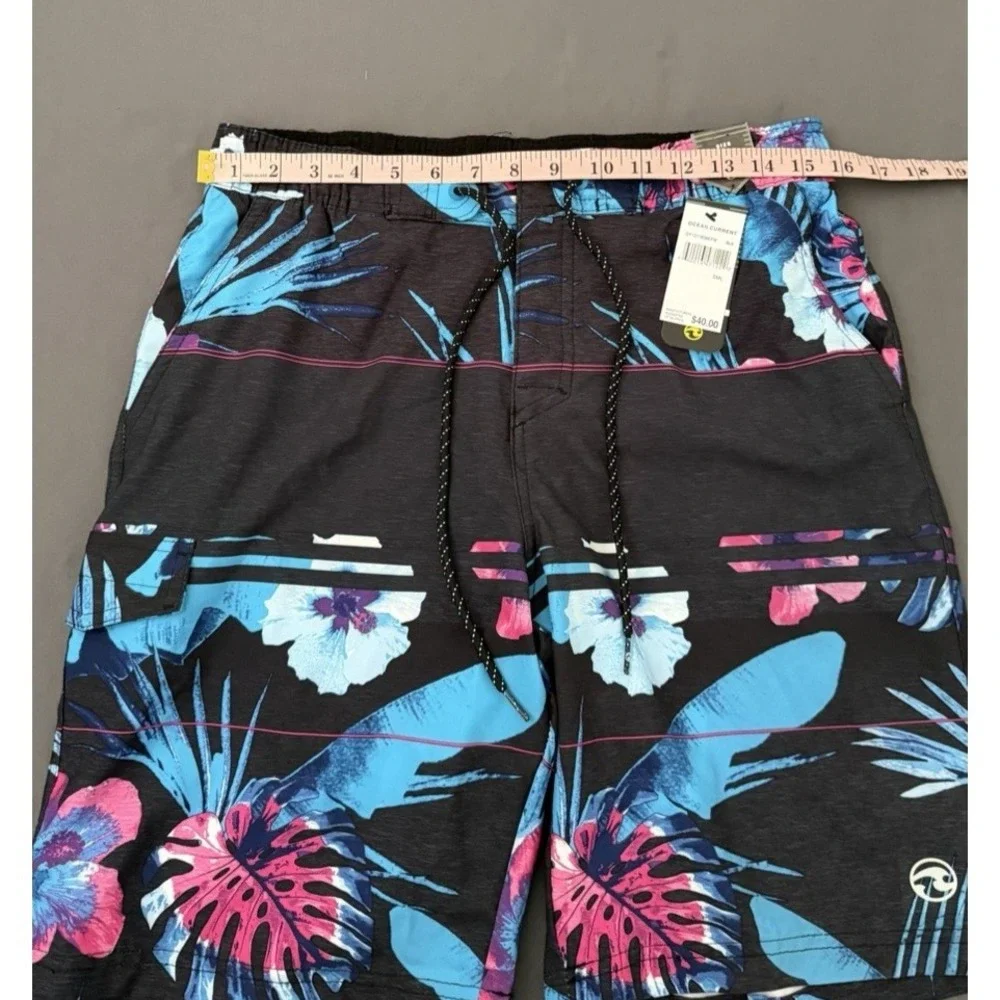 Ocean Current Swim Trunks Men's Size Small Gray Blue Board Shorts Tropical NEW!